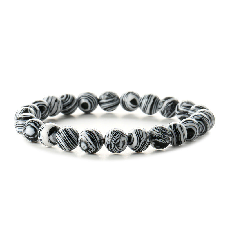 Pulseras de piedra volcánica de malaquita de 8 mm de colores al por mayor